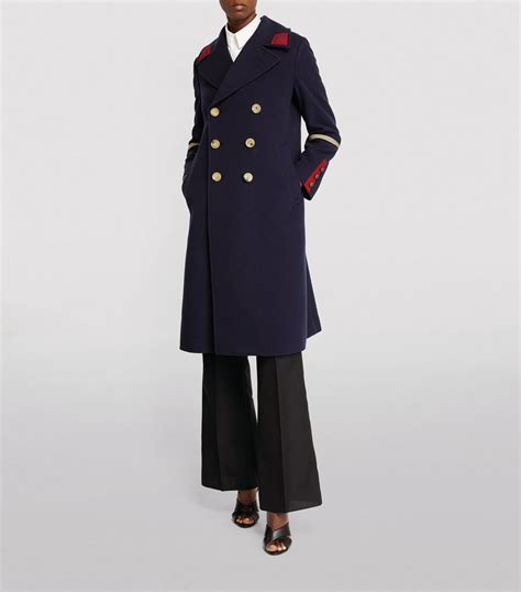 Gucci red Nautical Pea Coat 